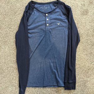AEO - American Eagle Outfitters - Blue - Henley